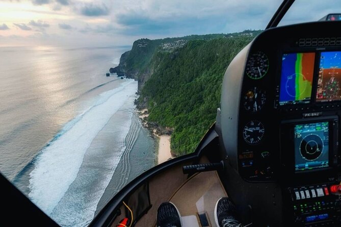 Above the Island of Gods Helicopter Tour - Nyang Nyang Beach: pristine-looking sand and crystal-clear water angles