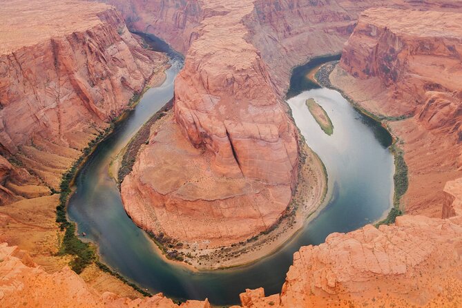 Arizona Desert Helicopter Tour Including Tower Butte Landing - From above in Page: Horseshoe Bend, Lake Powell, and Antelope Canyon