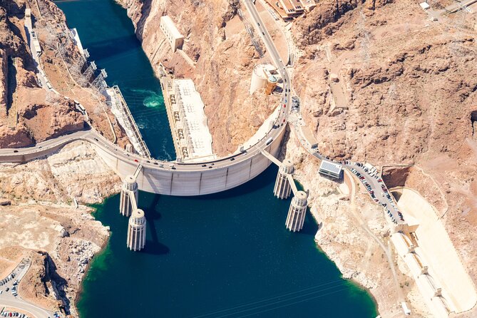 Daytime Hoover Dam and Las Vegas Strip Helicopter Flight - Hovering over Hoover Dam and the memorial bridge: photos plus context