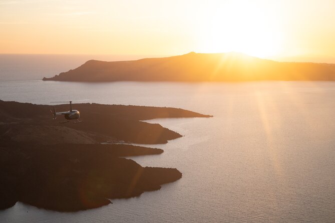 Experience Santorini Sunset by Helicopter - Meeting at Helipad 8CXH+44 and What 7:30 pm Means