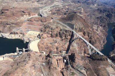 Grand Canyon Helicopter Flight with Sunset Valley of Fire Landing - Hoover Dam, Lake Mead, and Fortification Hill from Above