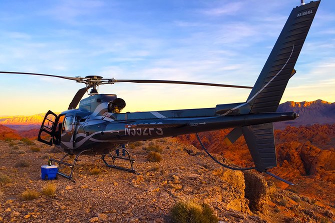 Grand Canyon Helicopter Flight with Sunset Valley of Fire Landing - Return Flight Over Lake Mead and the Las Vegas Strip After Dark
