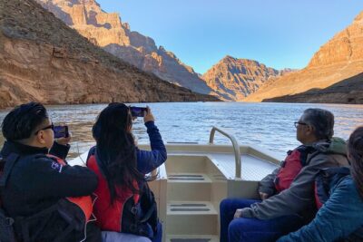 Grand Canyon West Helicopter Tour with VIP Skywalk and Boat Ride - Small-group helicopters, seating, and timing reality