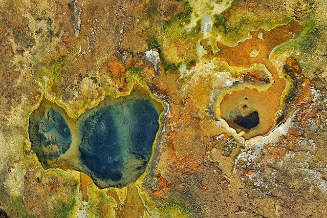 Helicopter Flight Over Geothermal Landscapes from Reykjavik - Hengill geothermal views: spouting geysers and hissing lava fields