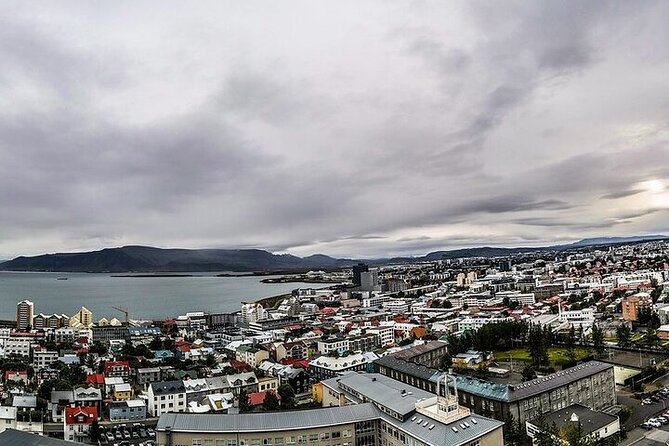 Helicopter Tour: Reykjavik City with landing at Mount Esja - Reykjavik from Above: Rooftops, Harbor Views, and Bright Blue Water Areas