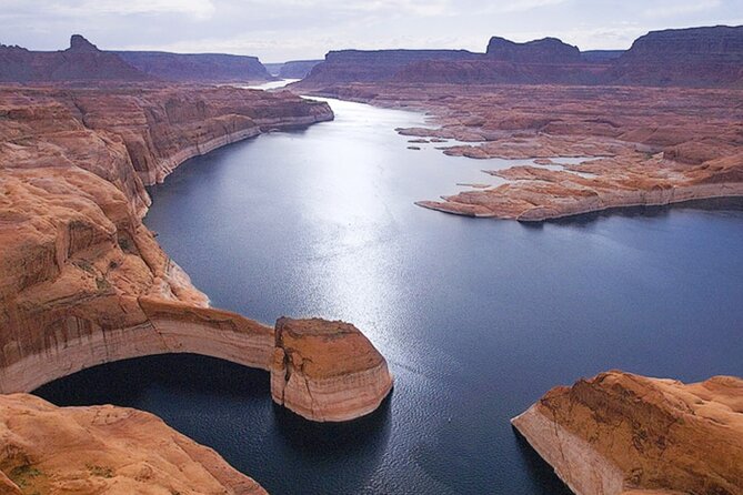 Horseshoe Bend Helicopter Flight from Page - Stop 2: Lake Powell’s bright water and shoreline shapes