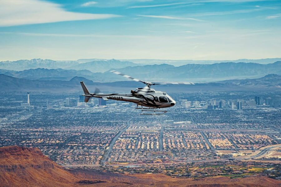 Las Vegas: Red Rock Canyon and Vegas Strip Helicopter Tour - Las Vegas Strip flyover: neon geometry from the sky