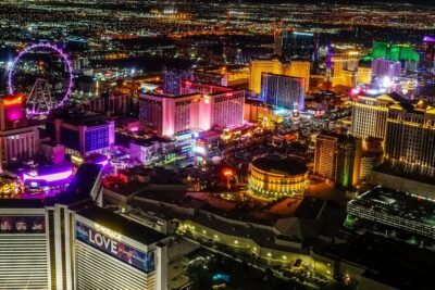 Las Vegas Strip Highlights by Helicopter at Night - What You’ll See Over Downtown: Glitter Gulch to Fremont Street