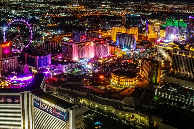 Las Vegas Strip Highlights by Helicopter at Night - What You’ll See Over Downtown: Glitter Gulch to Fremont Street