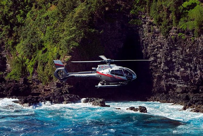 Luxury Helicopter Experience with Hana Rainforest Landing - North Coast flight: Paia, Hookipa, Haiku, Jaws, waterfalls, and cliffs