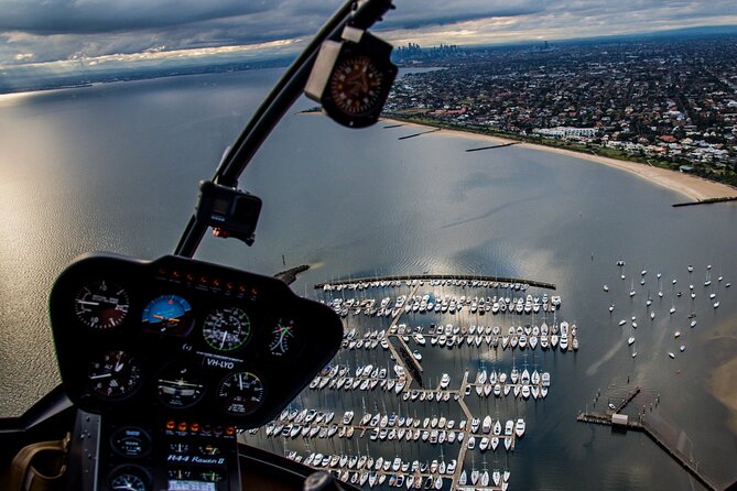 Melbourne City & Brighton Beach Boxes Helicopter Tour - Sandringham Marina and the Sunken J7 Submarine