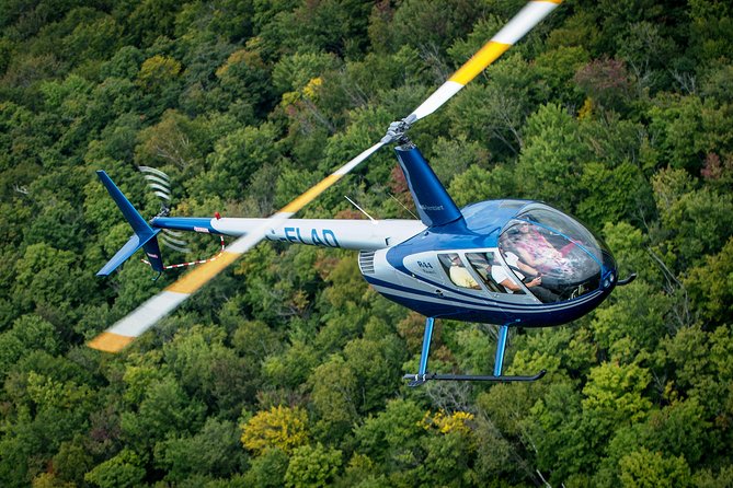 Mont-Tremblant Helicopter Tours - What you’ll see from over 1,000 feet: resort, frozen water, and color season