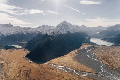 Mount Cook Alpine Explorer Helicopter Flight with Alpine Landing - The flight route: Ben Ohau Range and the Southern Alps from above