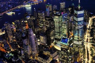 New York City Helicopter Tour at Night - Chrysler Building and Times Square Neon Run