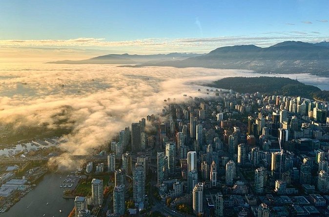 Pre/Post Cruise Helicopter Vancouver City Tour with Hotel Pickup - Lions Gate Bridge from above: the 1938 icon in real scale