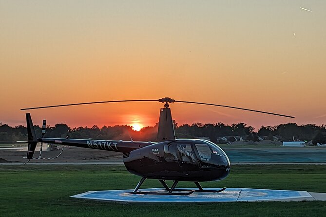 Sunset Helicopter Experience in Downtown Detroit - Stop 1: Grosse Ile’s WW2-Era Airfield and Mansion Shoreline