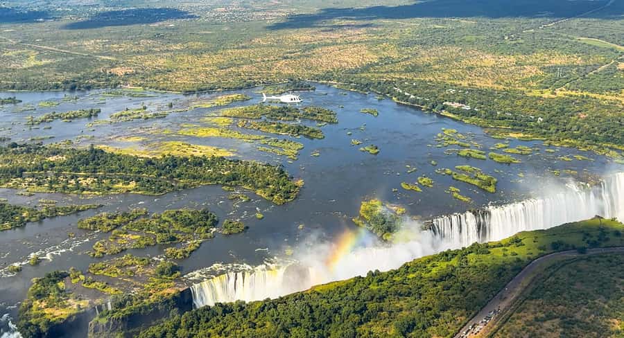 Victoria Falls:Explore the Zambezi Helicopter Experience - Long Island and the river’s upstream makeover