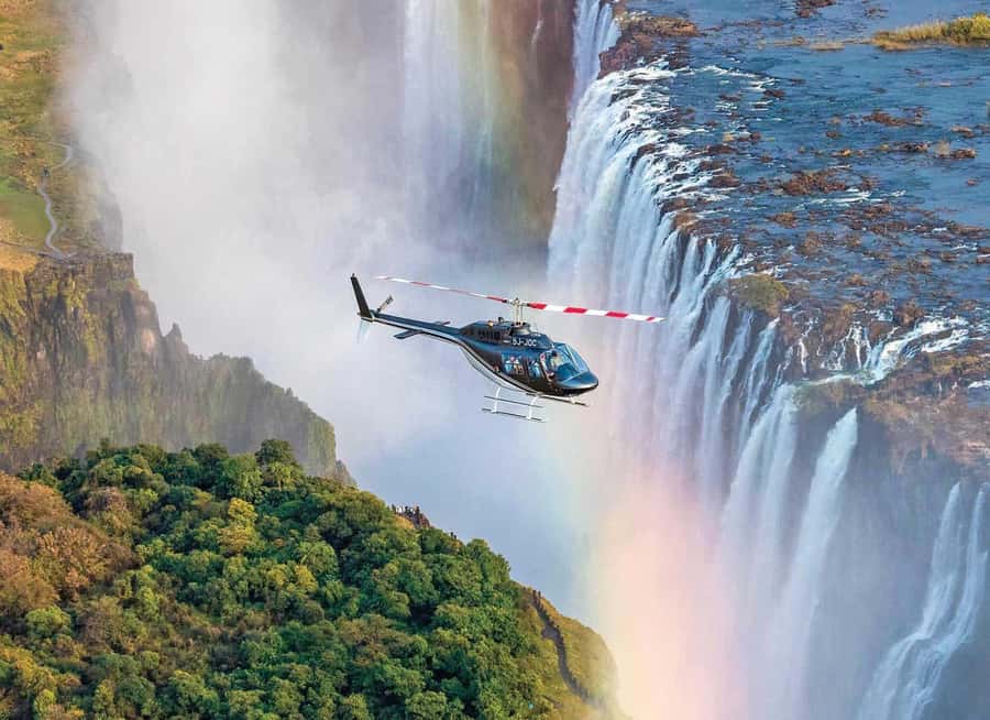 Victoria Falls: Helicopter Flight Aerial View of The Falls - Getting There Fast: Pickup to Helipad in Real-Life Time