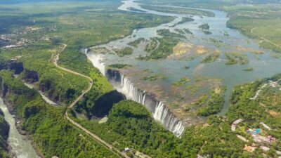 Victoria Falls: Helicopter Flight Aerial View of The Falls - Inside the Helicopter: Bubble Windows and the Best Photo Angles